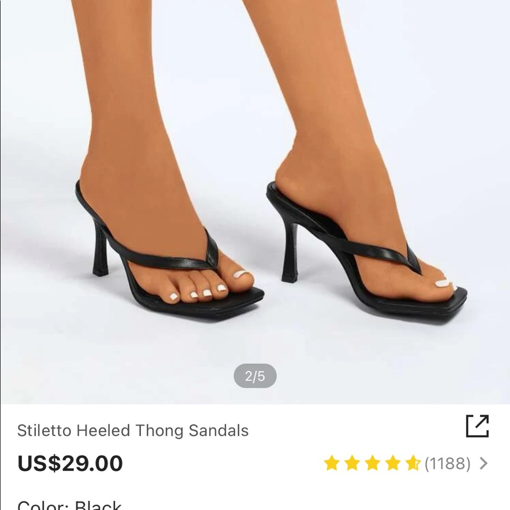 Stiletto Heeled Thong Sandals
